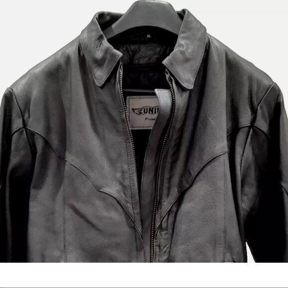 UNIK Premium Women's XL Black Leather Motorcycle Jacket Removable Lining Western - Picture 2 of 11